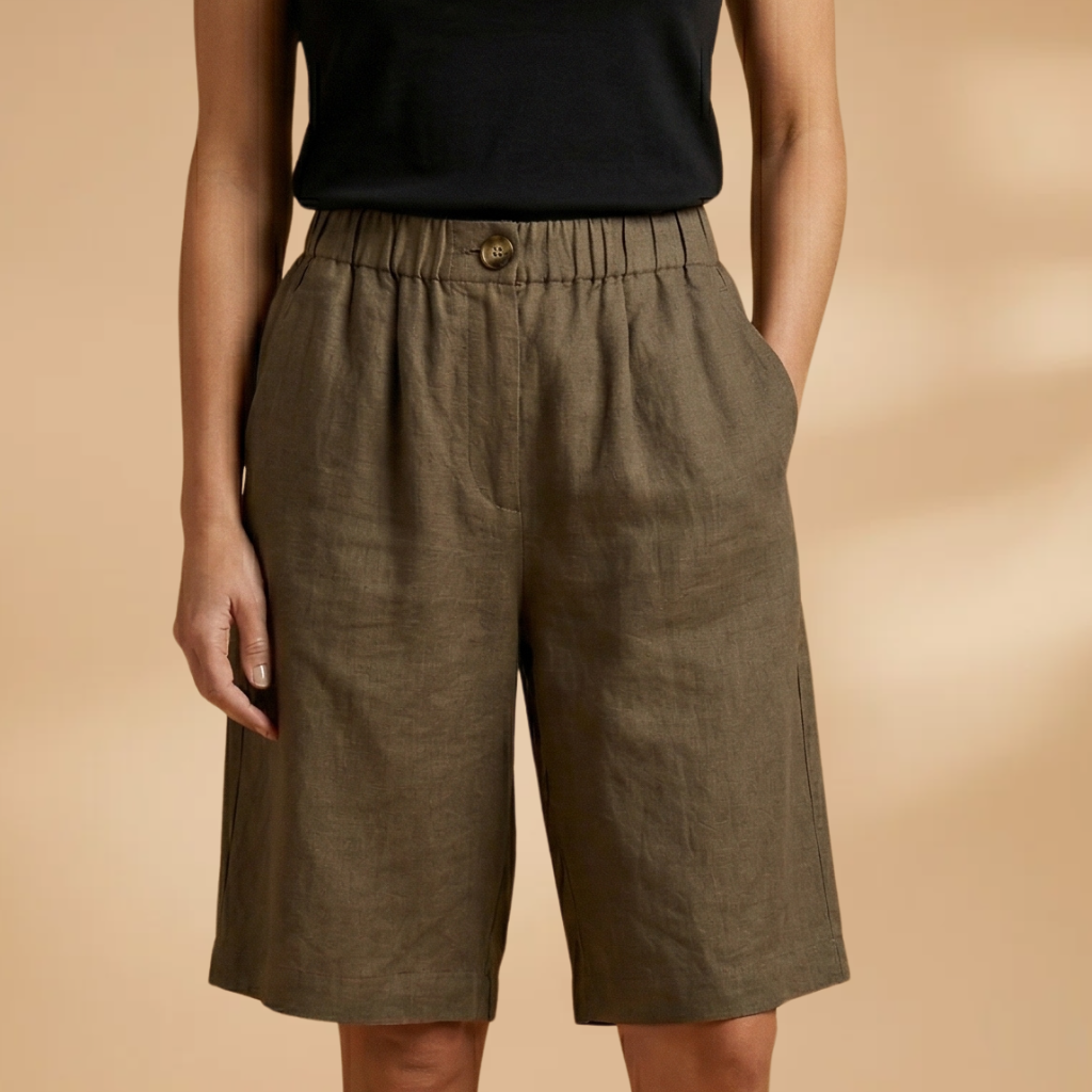 Short pour femme — bermuda fuseau avec bande élastique à la taille | plage