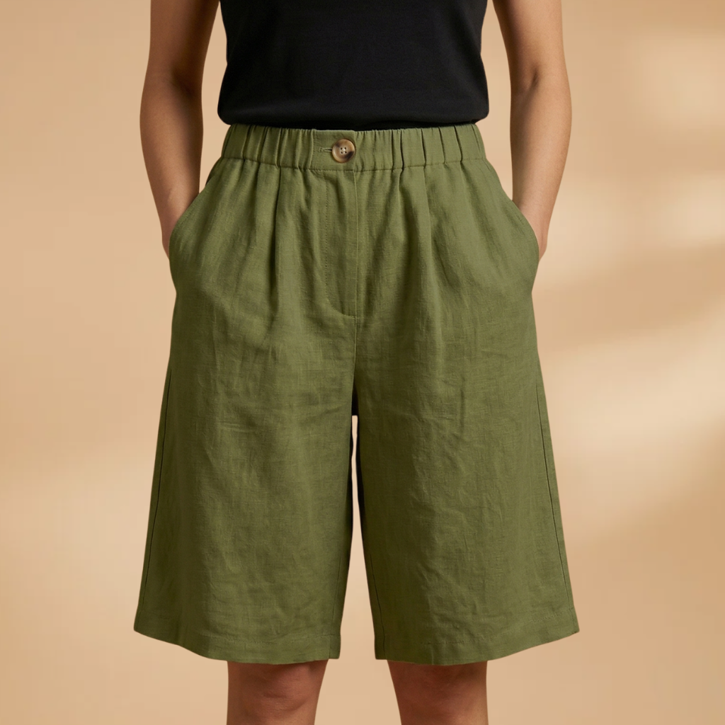 Short pour femme — bermuda fuseau avec bande élastique à la taille | plage
