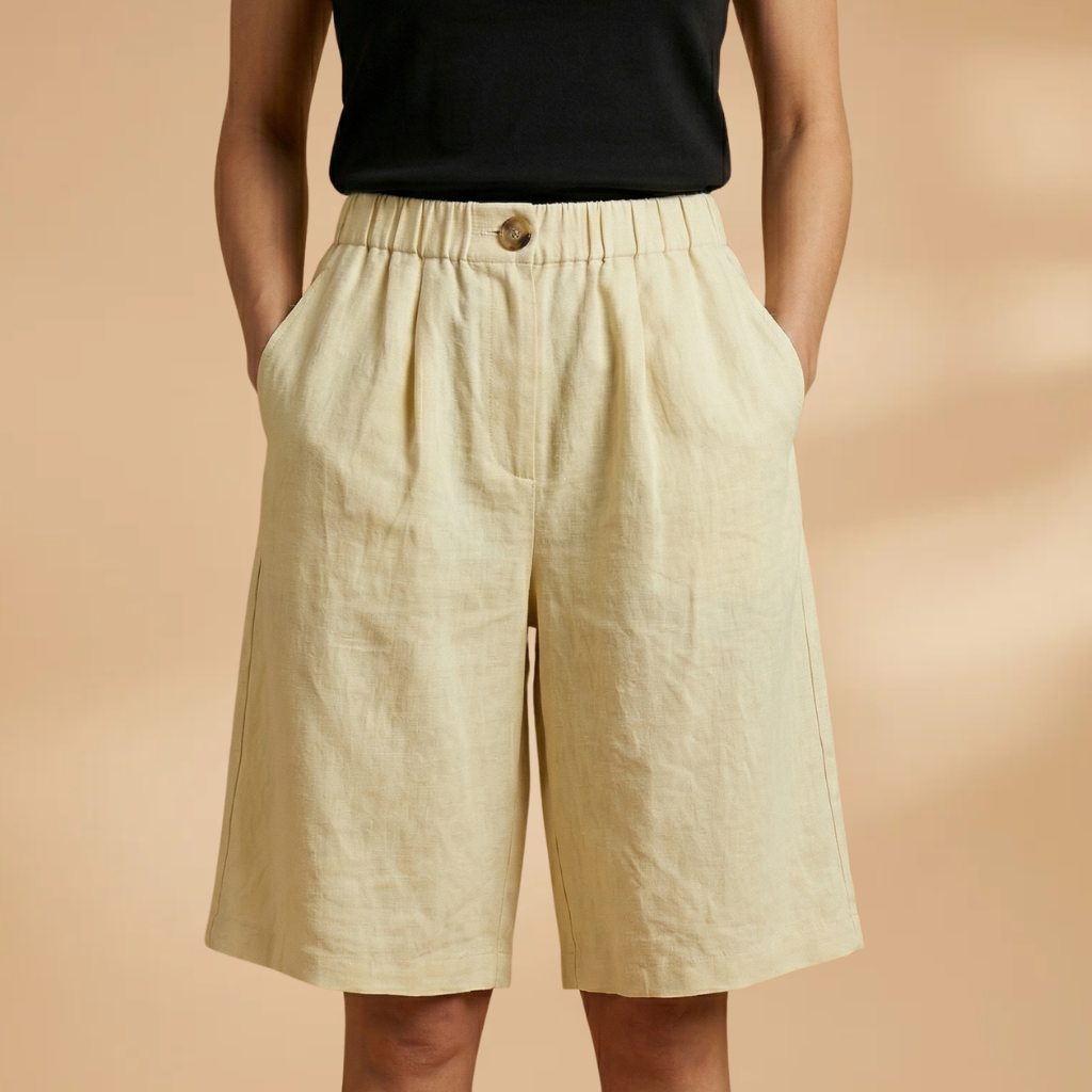 Short pour femme — bermuda fuseau avec bande élastique à la taille | plage