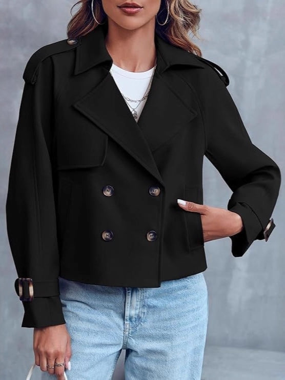 Femme Trench Court Bureau Double Boutonnage Design Exclusif Confort Toute la Journée