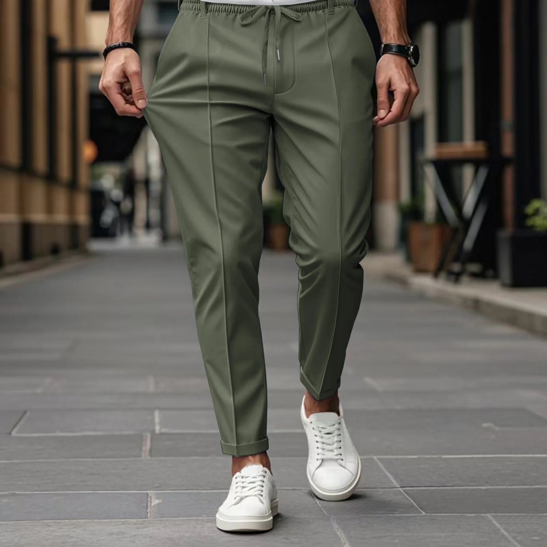 Pánské kancelářské kalhoty slim fit s elastickým pohodlím