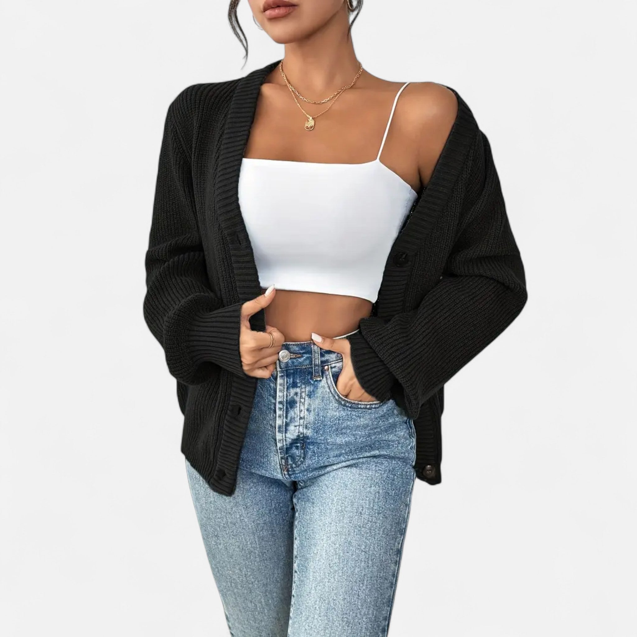 Velclairemode | Women's Buttoned Cardigan Elegance Autumn-Spring