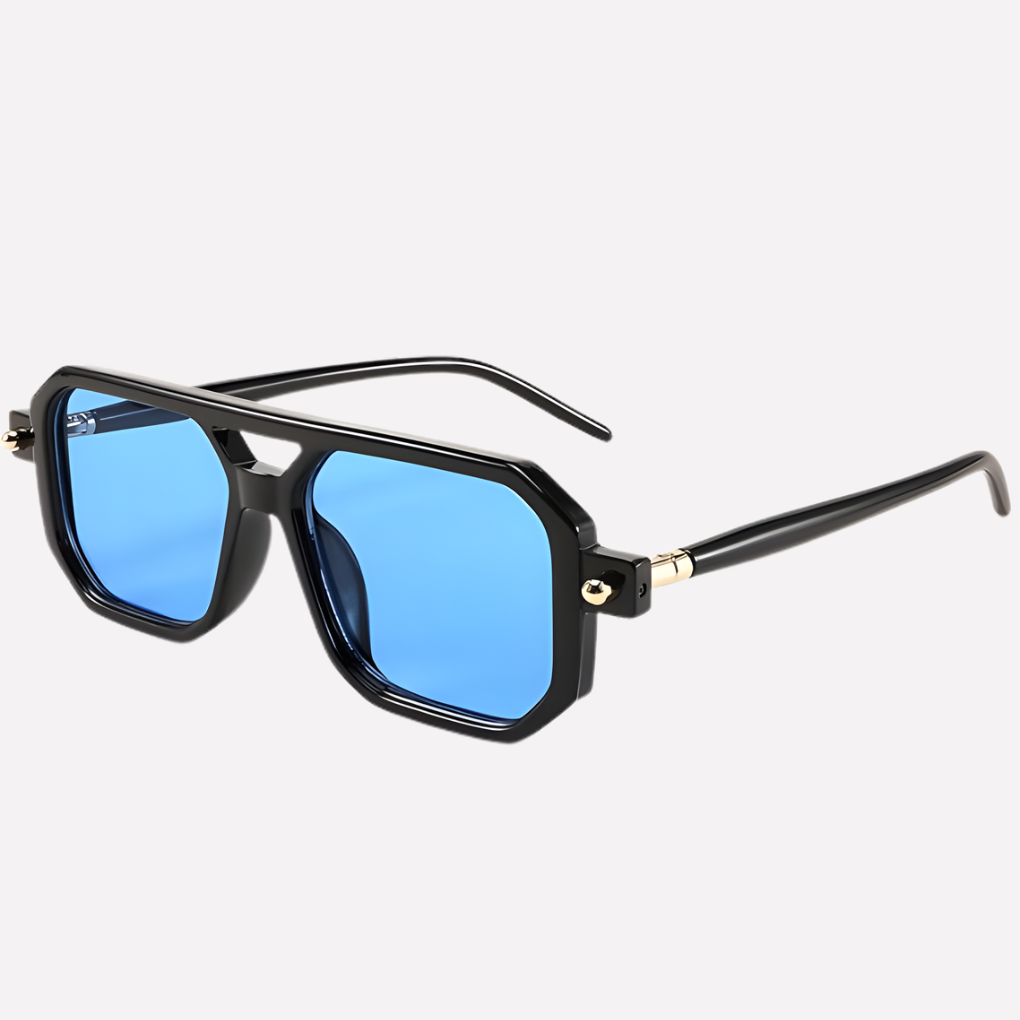 Unisex geometriske pilot-solbriller med UV-beskyttelsesglas