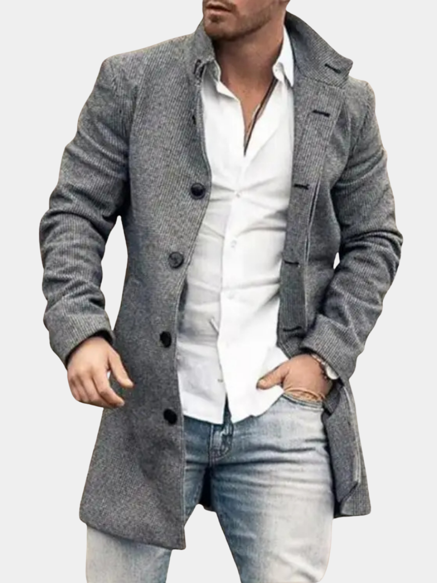 Casaco masculino elegante para o dia a dia no escritório, com corte estruturado e versátil