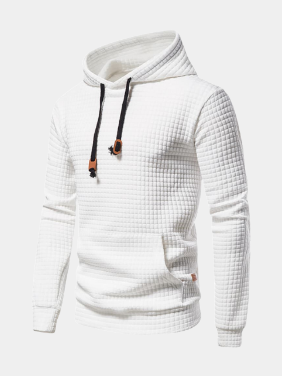 Moletom masculino com capuz, casual, bolso canguru, corte ajustado e conforto para o dia a dia