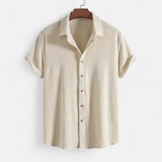 Velclairemode | Chemise Homme en Velours Gaufré – Col Classique, Élégance Texturée et Décontractée