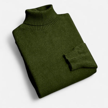 Velclairemode | Pull Col Roulé Homme en Maille Premium – Élégance Structurée, Confort Thermique
