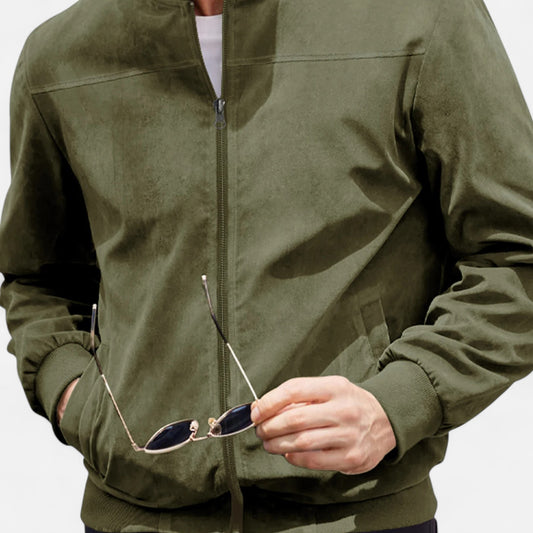 Velclairemode | Veste Homme en Suédine Zippée – Sobriété Texturée & Élégance Décontractée