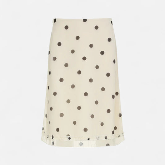 Velclairemode | Jupe Midi Femme à Pois – Style Décontracté Chic, Finition Laitue Élégante