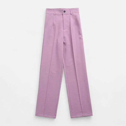 Velclairemode | Pantalon Femme Taille Haute Droit Vintage – Élégance Rétro, Style Bureau