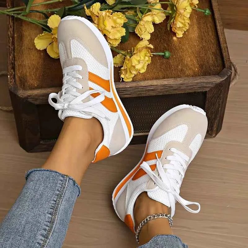 Adidași de damă din plasă, pentru uz zilnic, urbani, respirabili și ușori, cu guler căptușit pentru confort