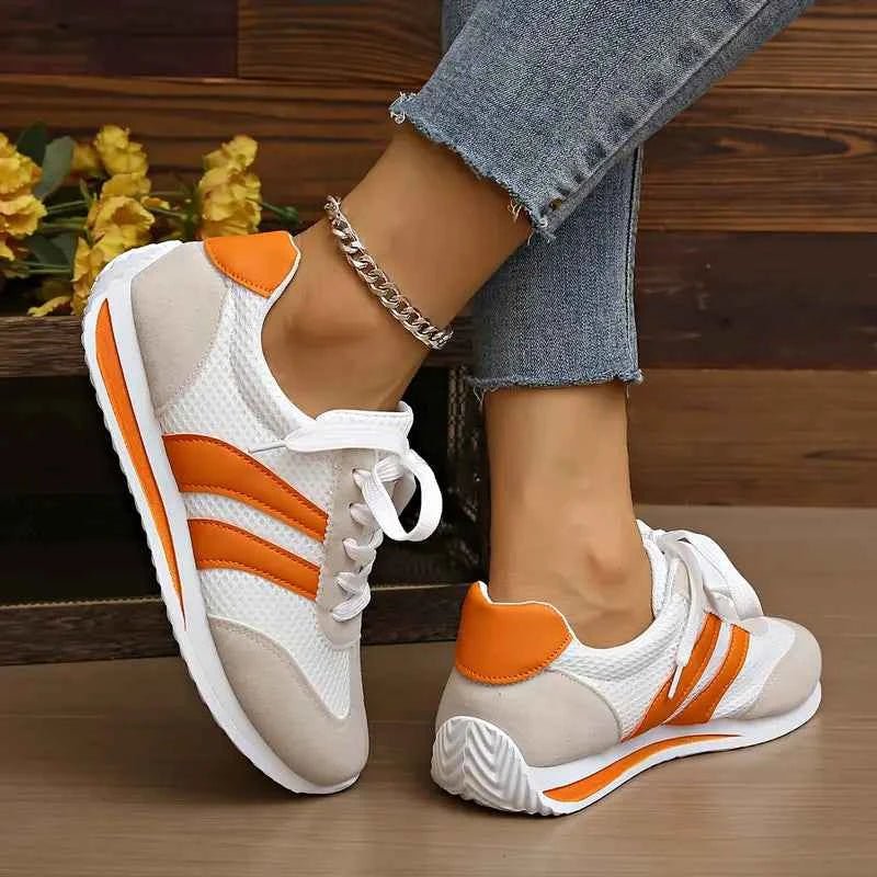 Adidași de damă din plasă, pentru uz zilnic, urbani, respirabili și ușori, cu guler căptușit pentru confort