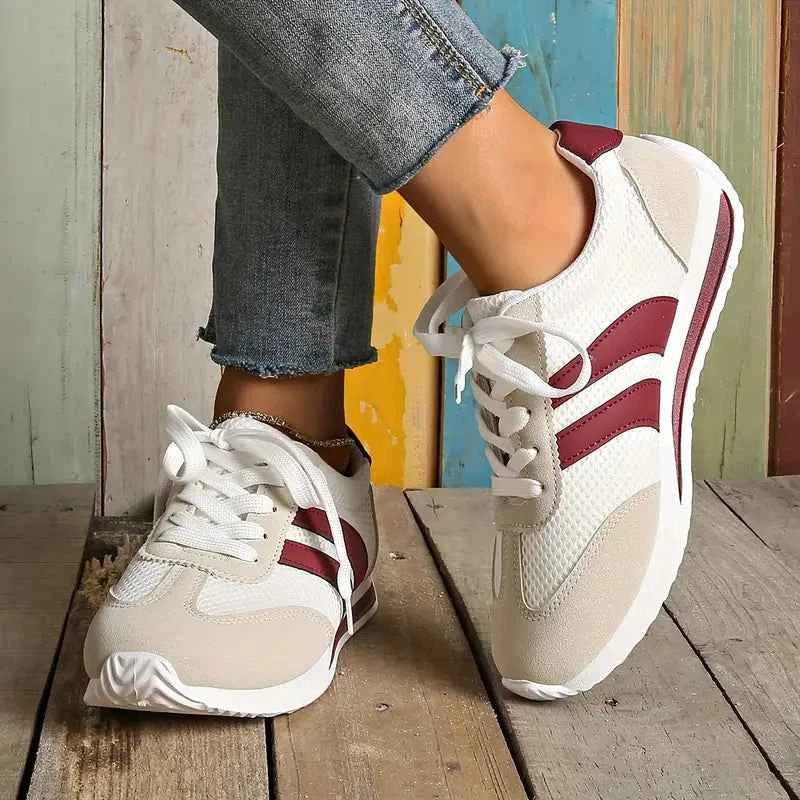 Adidași de damă din plasă, pentru uz zilnic, urbani, respirabili și ușori, cu guler căptușit pentru confort