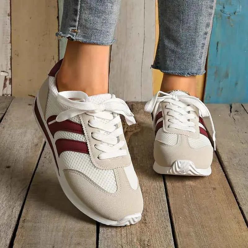Adidași de damă din plasă, pentru uz zilnic, urbani, respirabili și ușori, cu guler căptușit pentru confort