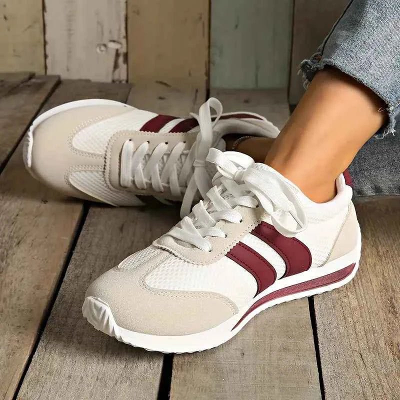 Adidași de damă din plasă, pentru uz zilnic, urbani, respirabili și ușori, cu guler căptușit pentru confort