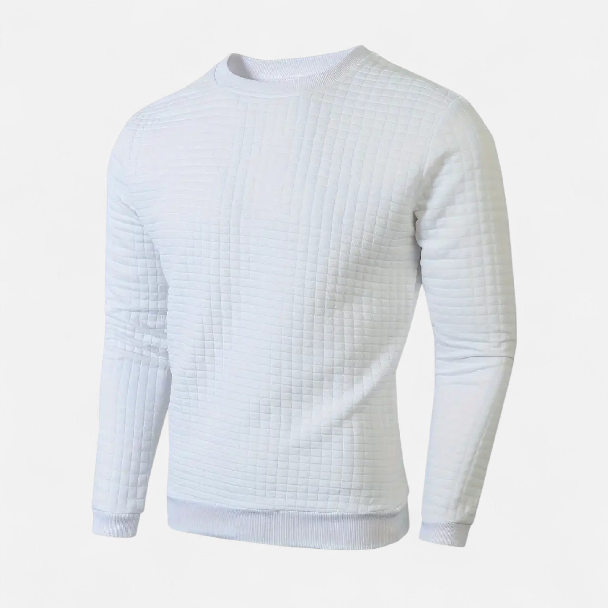Velclairemode | Men's Plaid Pattern Round Neck Sweater for Fall-Winter