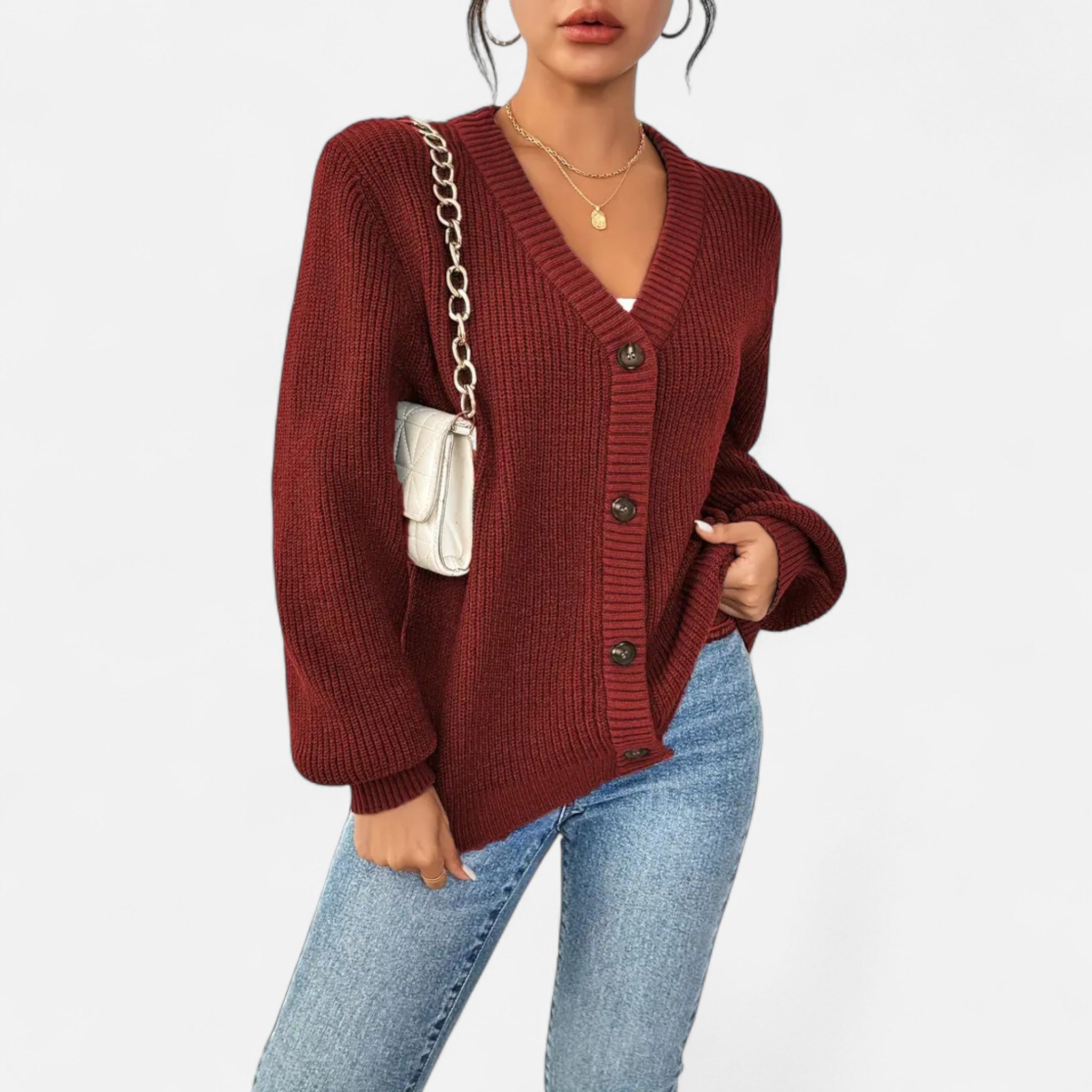 Velclairemode | Women's Buttoned Cardigan Elegance Autumn-Spring