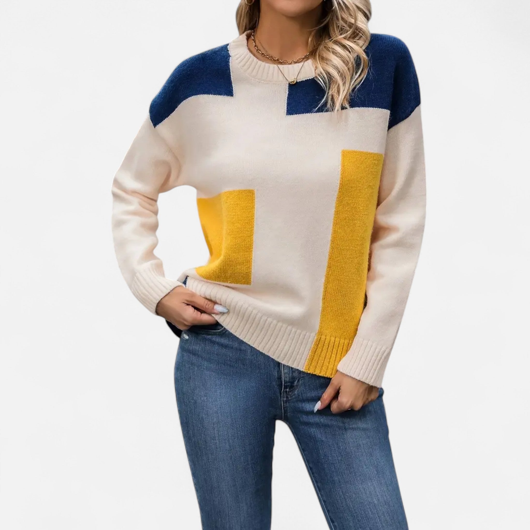 Velclairemode.com | Women's round neck sweater in soft knit