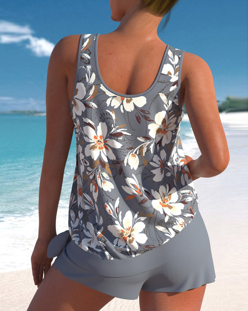 To-delt tankini til kvinder | strandbadedragt med flydende top