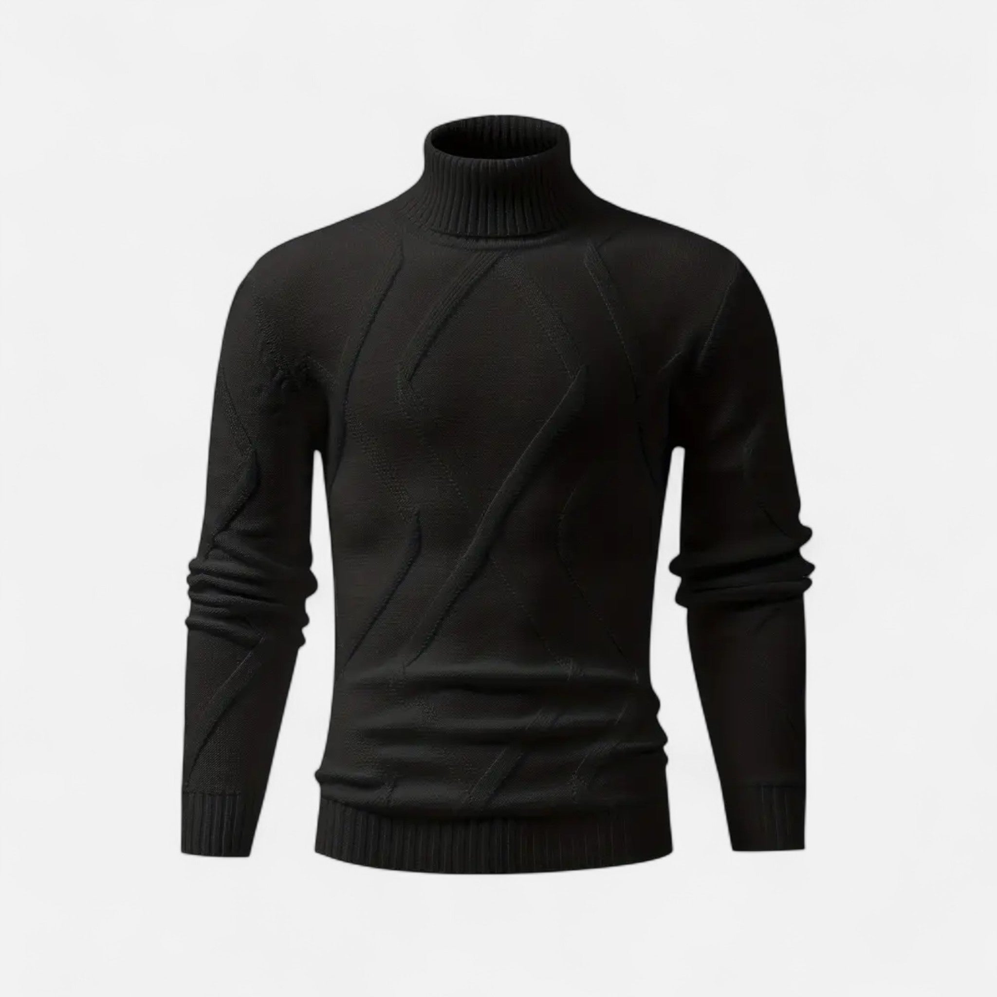 Velclairemode | Men's Solid Ribbed Knit Sweater Fall-Winter