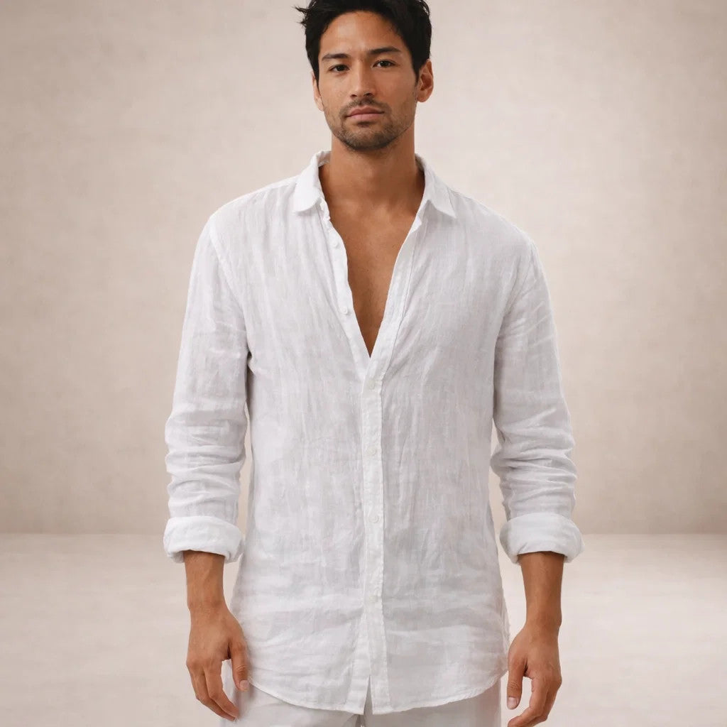 Chemise Homme En Lin Coupe Droite