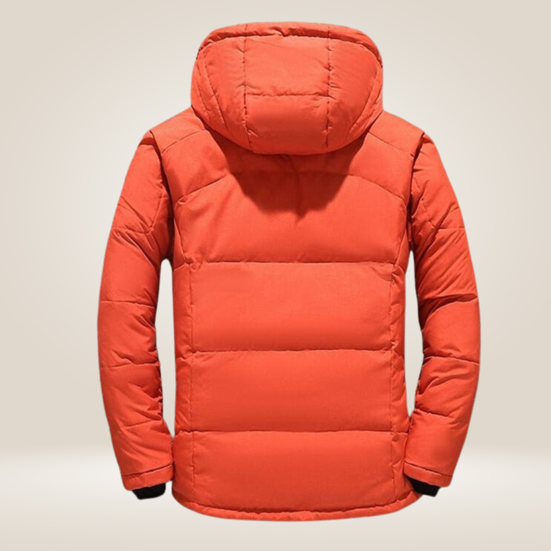 Hombre Chaqueta Acolchada Exterior Plumón de Ganso Resistente al Agua Diseño Sencillo Versátil
