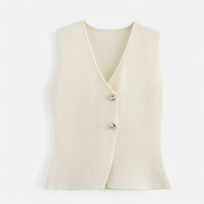 Velclairemode | Ensemble Femme Maille Fine – Débardeur Col V Sans Manches & Jupe Ajustée, Élégance Sculptée