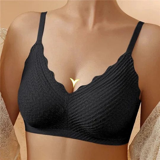 Soutien-gorge sans couture en nylon et élasthanne avec dentelle et sans armatures