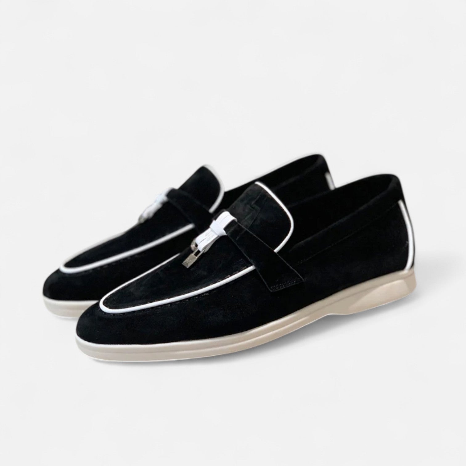Velclairemode| Men's Premium Suede Leather Loafers - Flat Sole, Summer Slip-On Style
