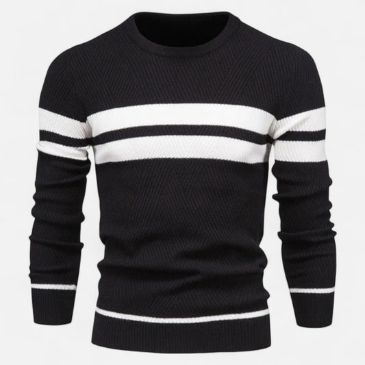 Velclairemode | Pull Homme Col Rond Patchwork – Modernité Graphique & Confort Structuré