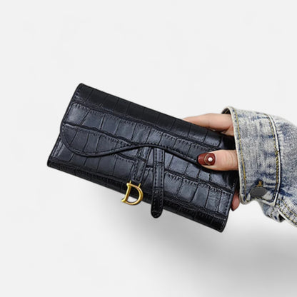Velclairemode.com | Portefeuille Long Femme Motif Alligator – Luxe Texturé, Élégance Fonctionnelle