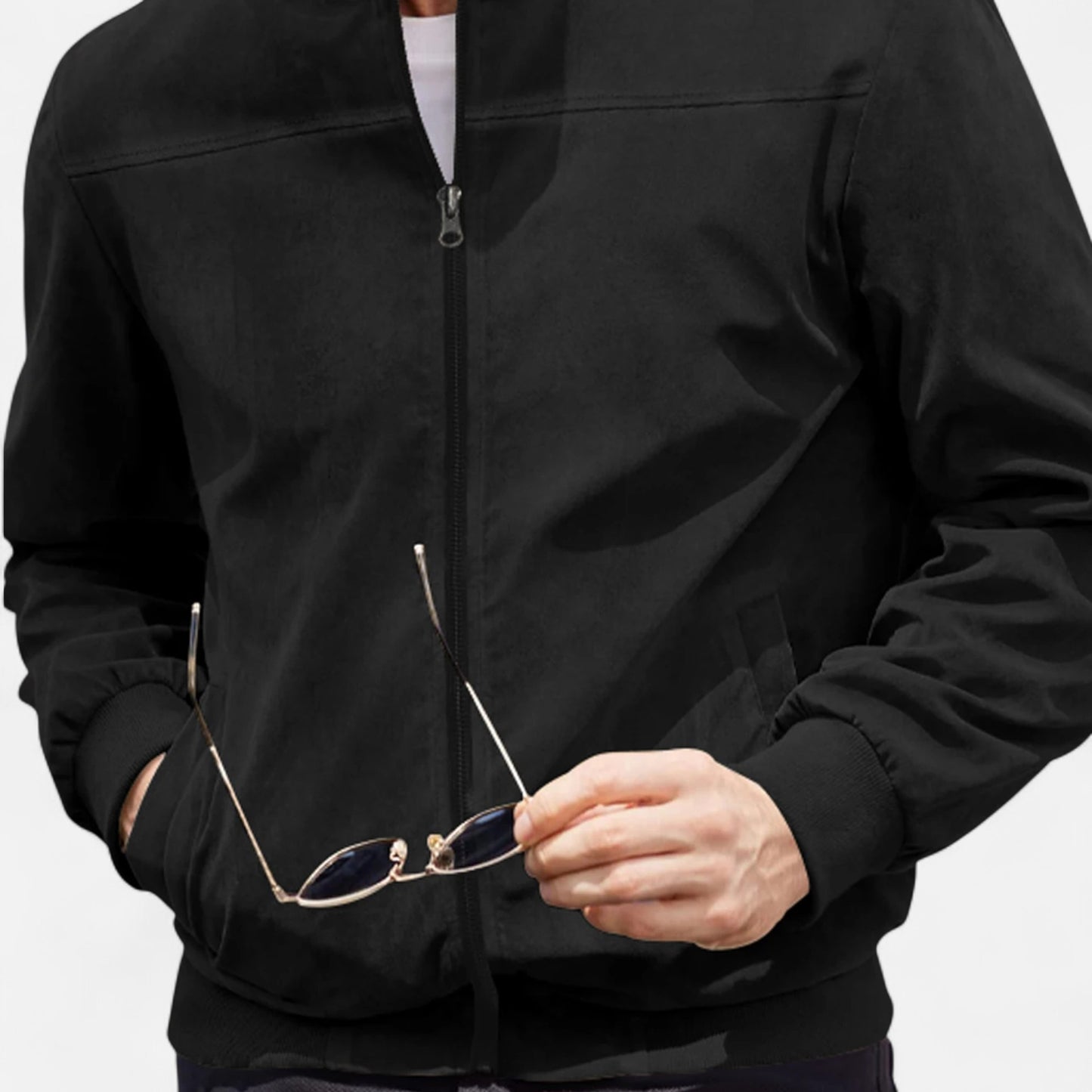 Velclairemode | Veste Homme en Suédine Zippée – Sobriété Texturée & Élégance Décontractée