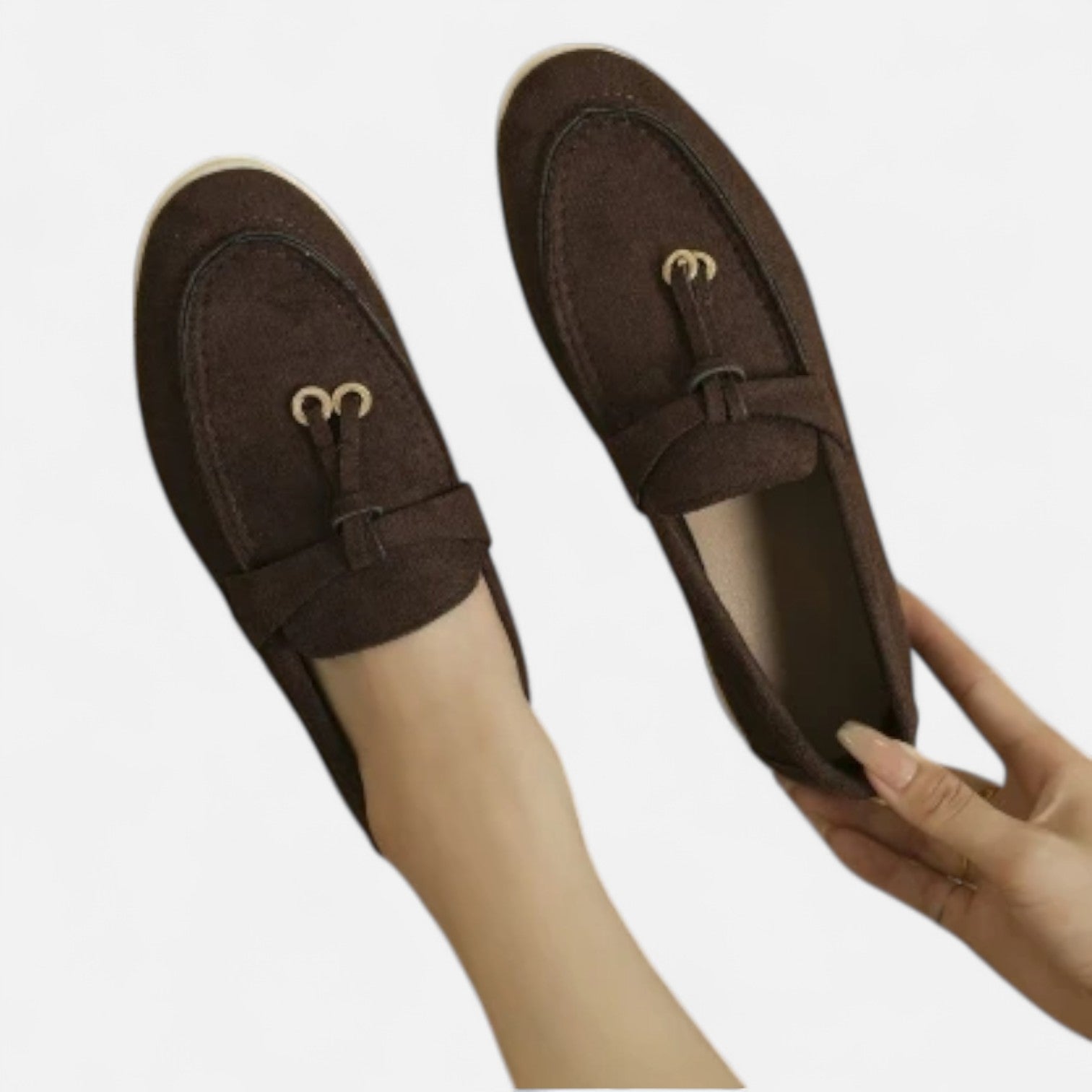 Velclairemode| Women's Retro Soft Leather Loafers - Slip-on Style, Thick Comfort Sole