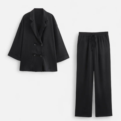 Velclairemode | Ensemble Décontracté Femme – Veste Légère & Pantalon Coordonné, Élégance Relaxée
