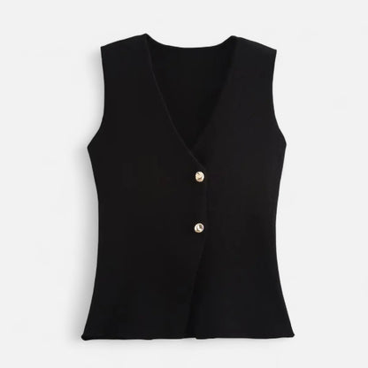 Velclairemode | Ensemble Femme Maille Fine – Débardeur Col V Sans Manches & Jupe Ajustée, Élégance Sculptée