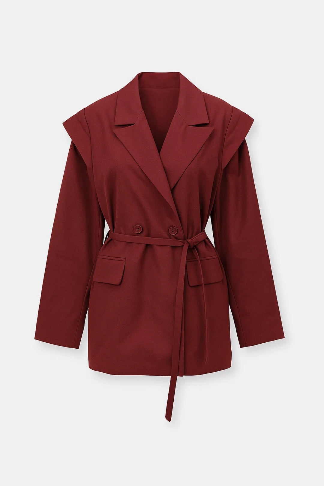 Femme Blazer Bureau Cintré Ceinturé Revers Structuré Élégant Professionnel