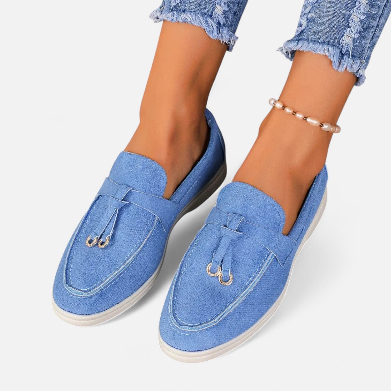 Velclairemode| Women's Retro Soft Leather Loafers - Slip-on Style, Thick Comfort Sole