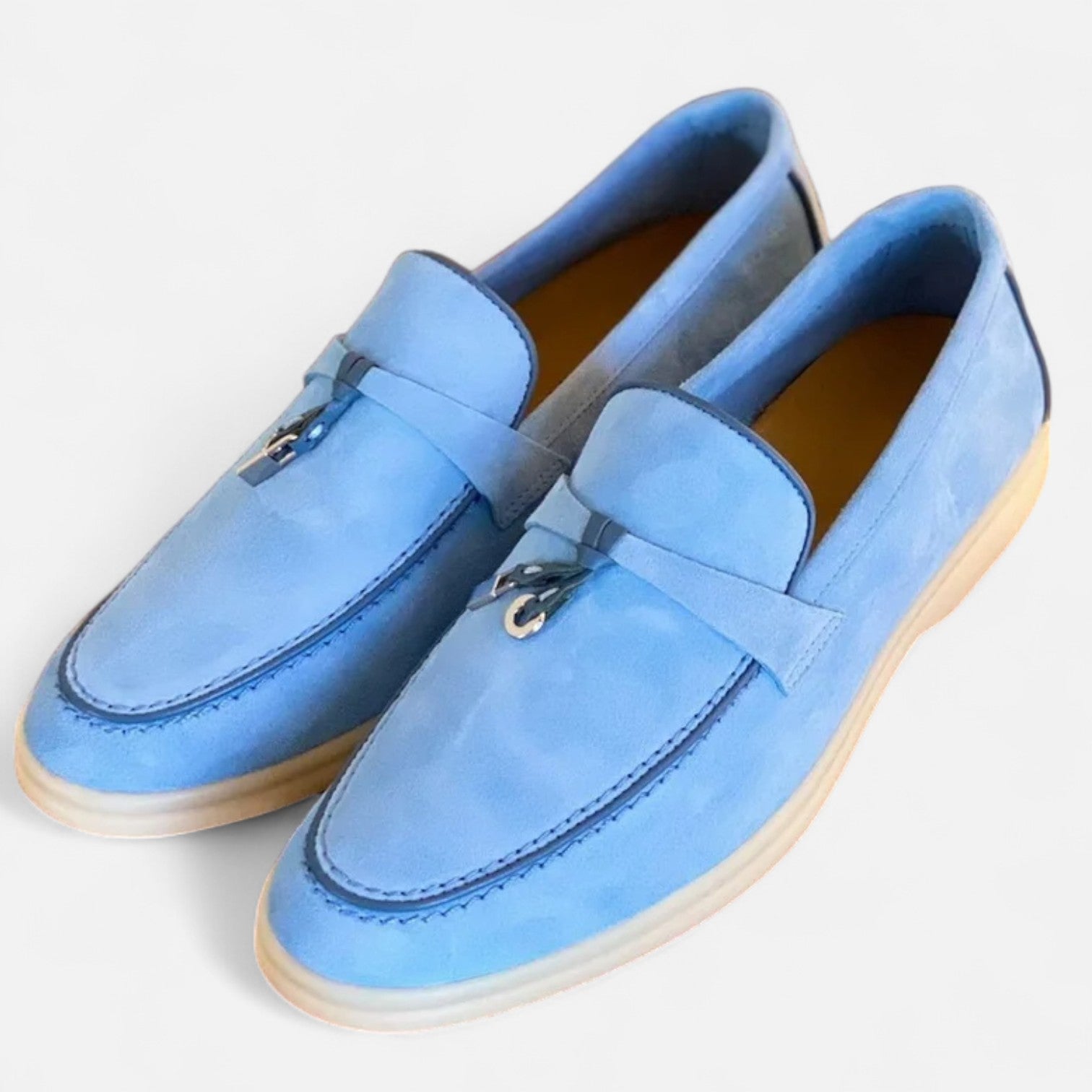 Velclairemode| Men's Premium Suede Leather Loafers - Flat Sole, Summer Slip-On Style