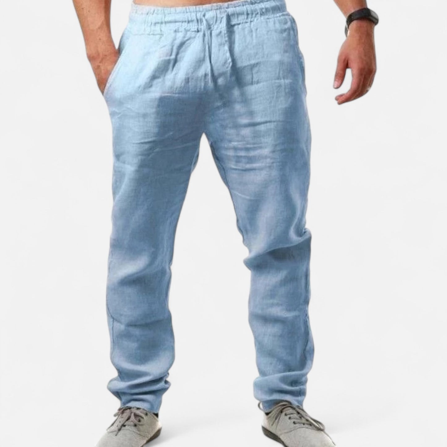 Velclairemode | Pantalon coton‑lin souple coupe heritage