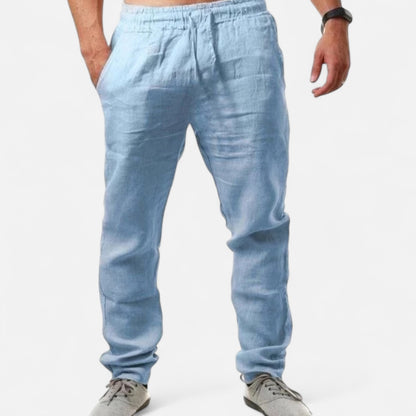 Velclairemode | Pantalon coton‑lin souple coupe heritage