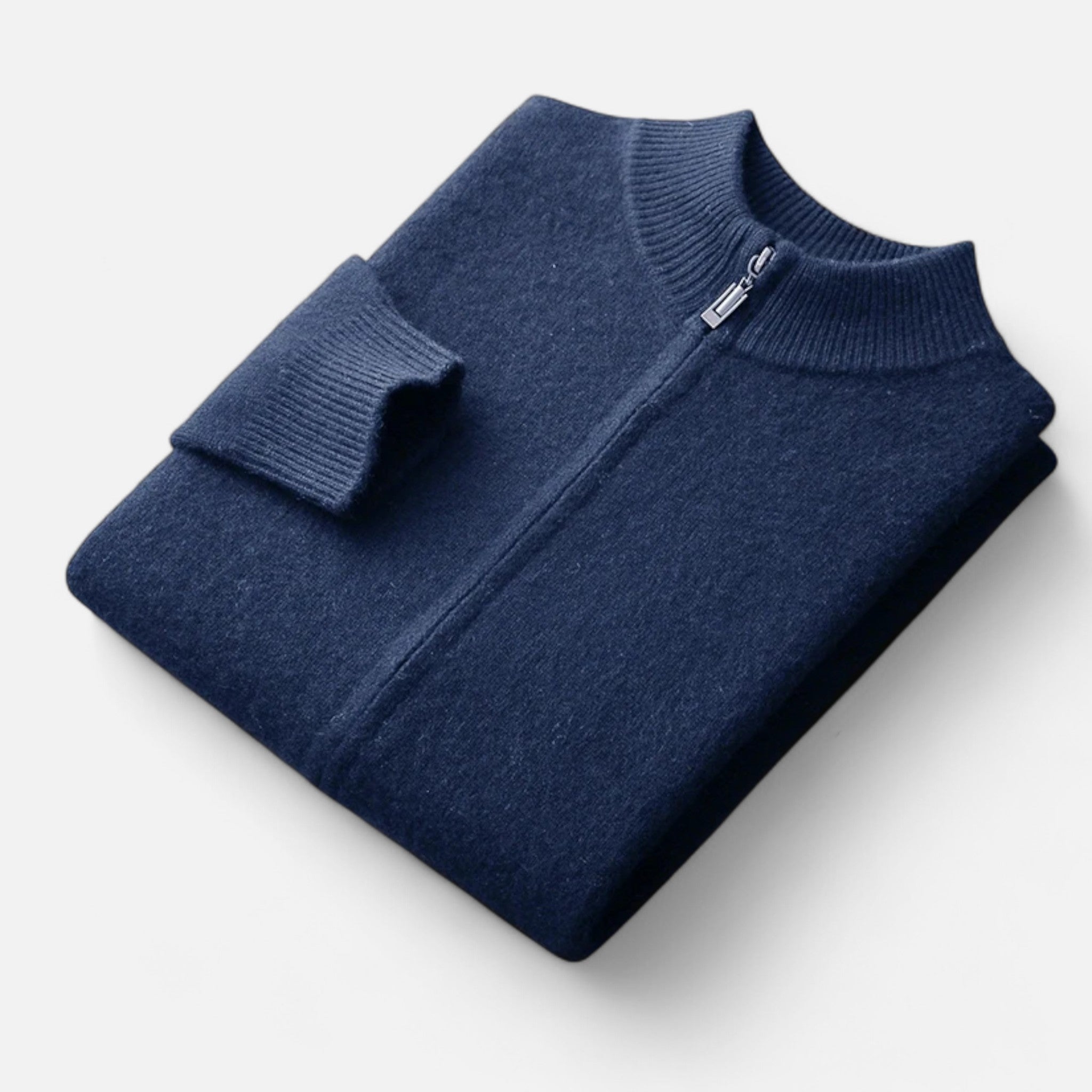 Velclairemode | Men's Merino Wool Cashmere Zip Cardigan