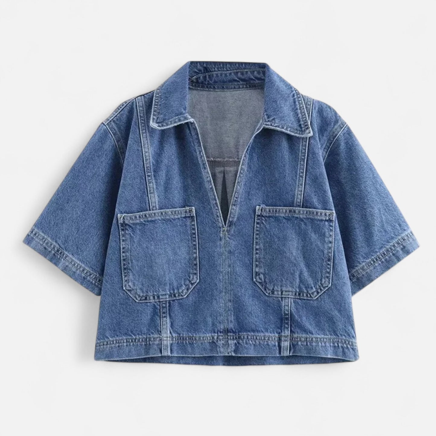 Velclairemode | Ensemble Femme Chemise & Short en Denim Bleu – Allure Décontractée, Esprit Structuré