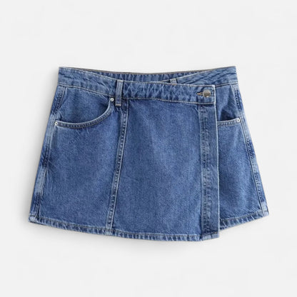 Velclairemode | Ensemble Femme Chemise & Short en Denim Bleu – Allure Décontractée, Esprit Structuré