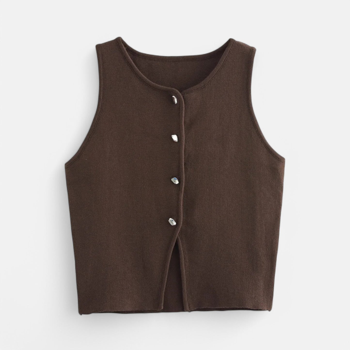 Velclairemode | Haut Court en Tricot à Boutons – Esprit Streetwear, Douceur Estivale