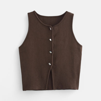 Velclairemode | Haut Court en Tricot à Boutons – Esprit Streetwear, Douceur Estivale