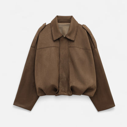 Velclairemode | Veste Femme Suédine Ample – Douceur Tactile & Allure Décontractée