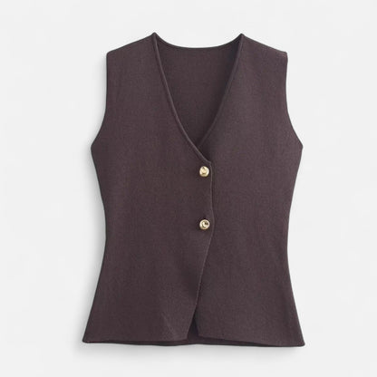 Velclairemode | Ensemble Femme Maille Fine – Débardeur Col V Sans Manches & Jupe Ajustée, Élégance Sculptée