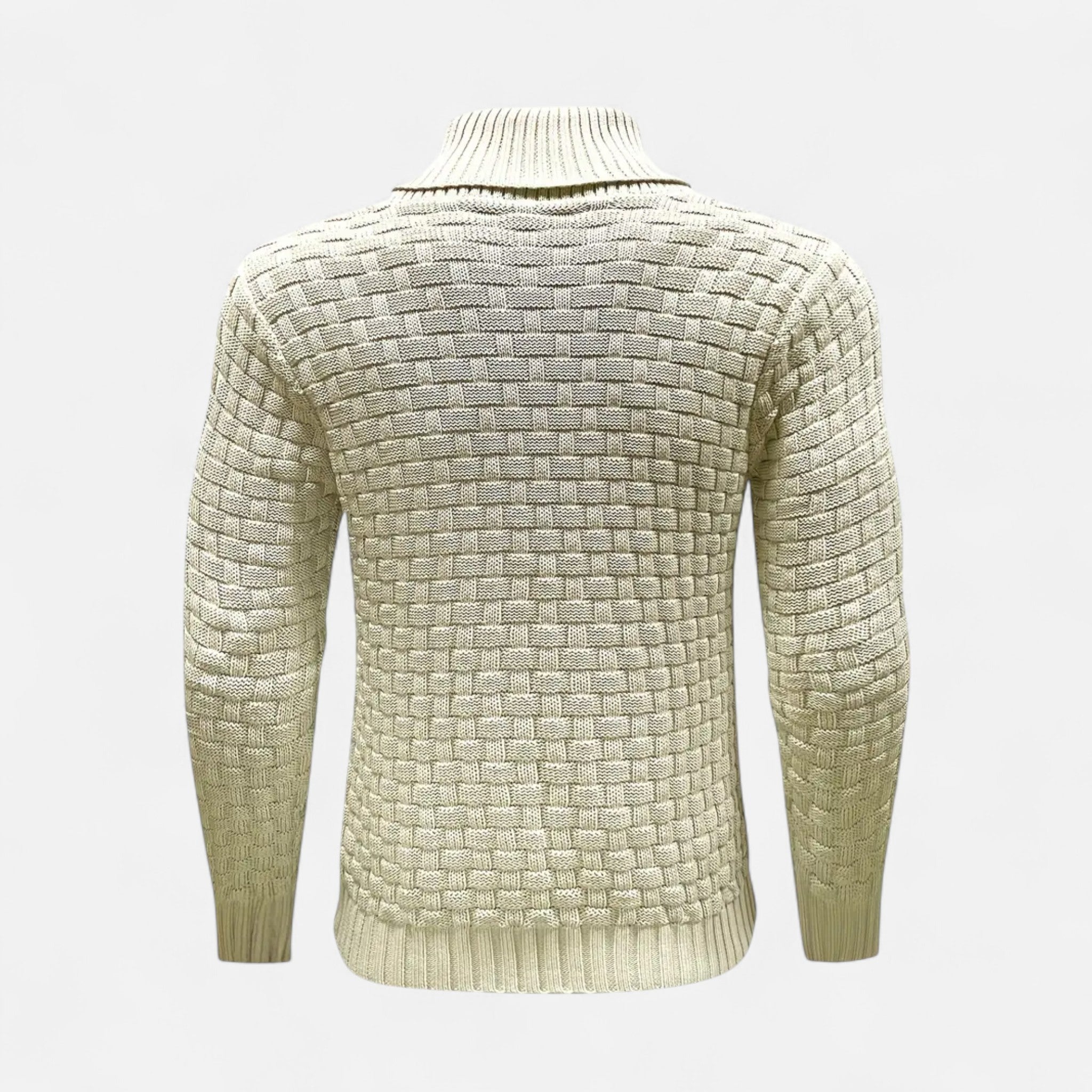 Velclairemode | Men's Chic Waffle Knit Sweater for Winter