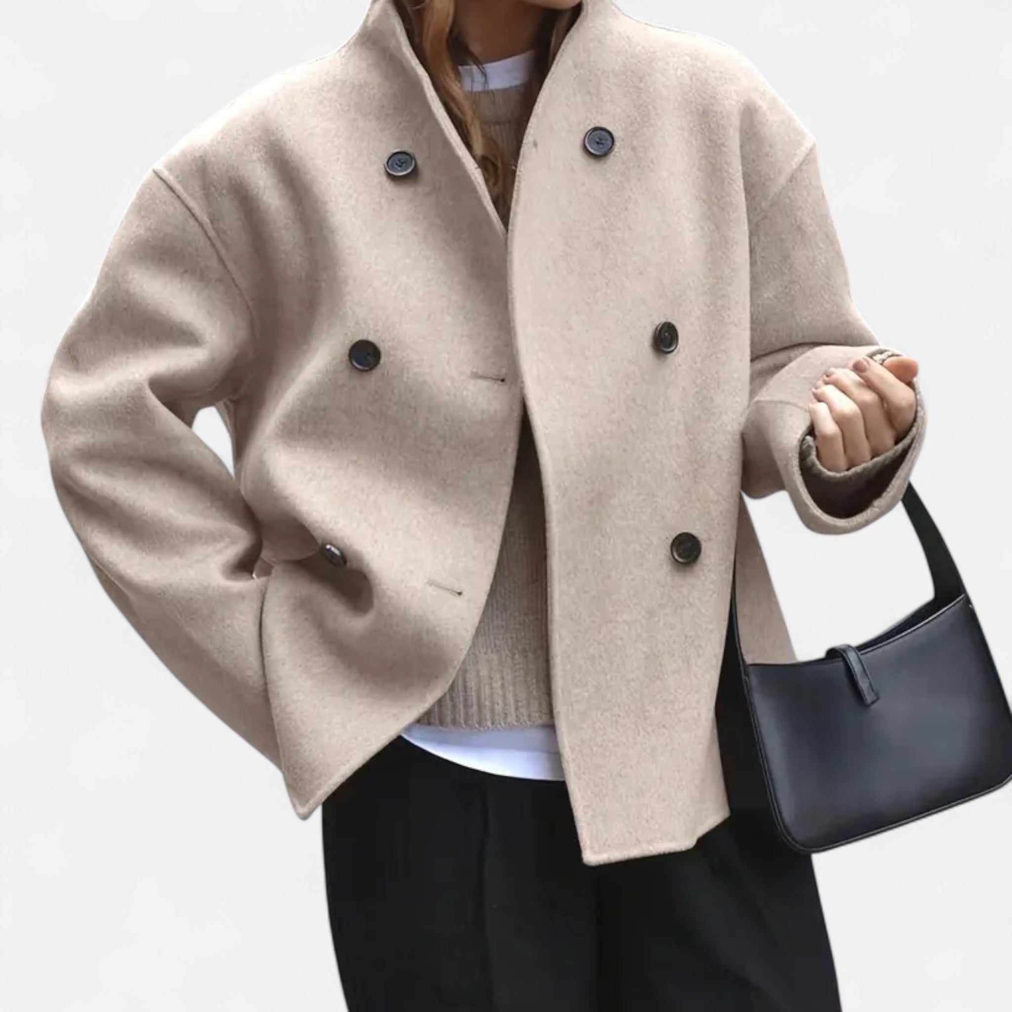 Velclairemode | Women's Double-Breasted Vintage Elegance Jacket