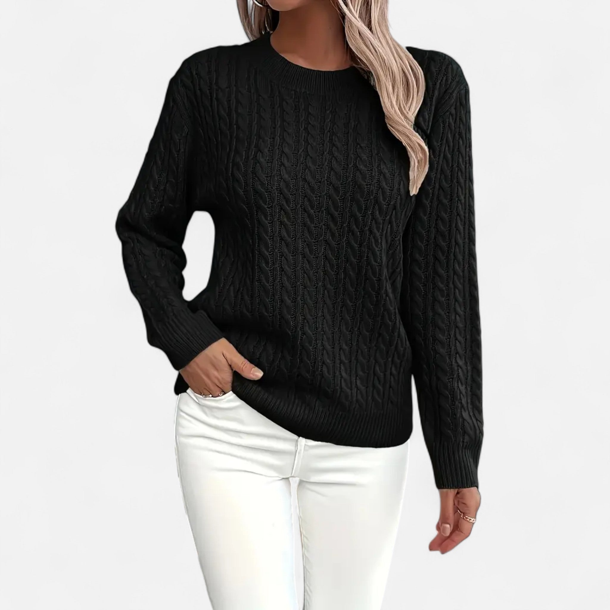 Velclairemode | Women's Round Neck Loose Fit Sweater for Autumn-Spring